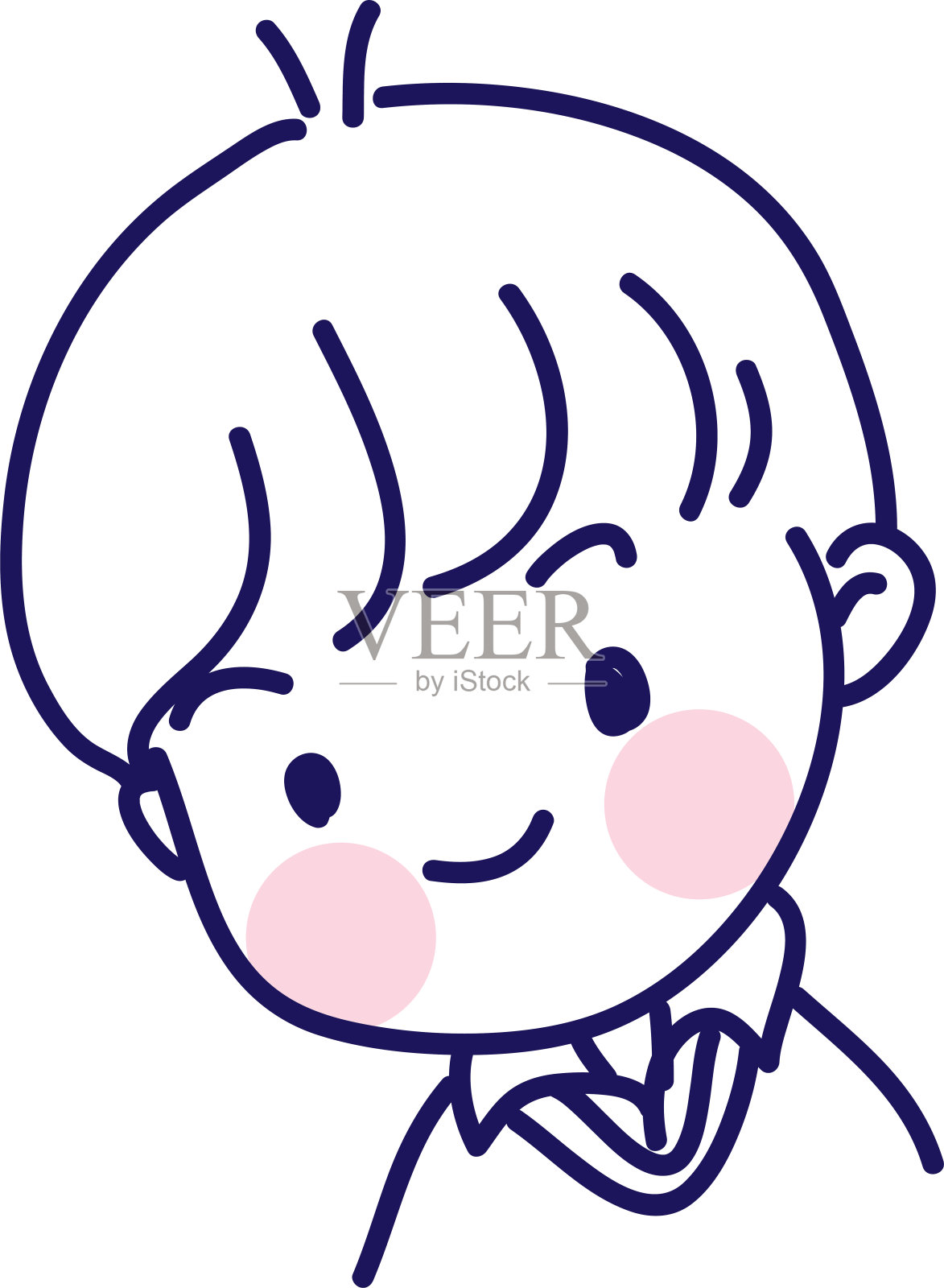 矢量画可爱的卡通脸设计元素图片