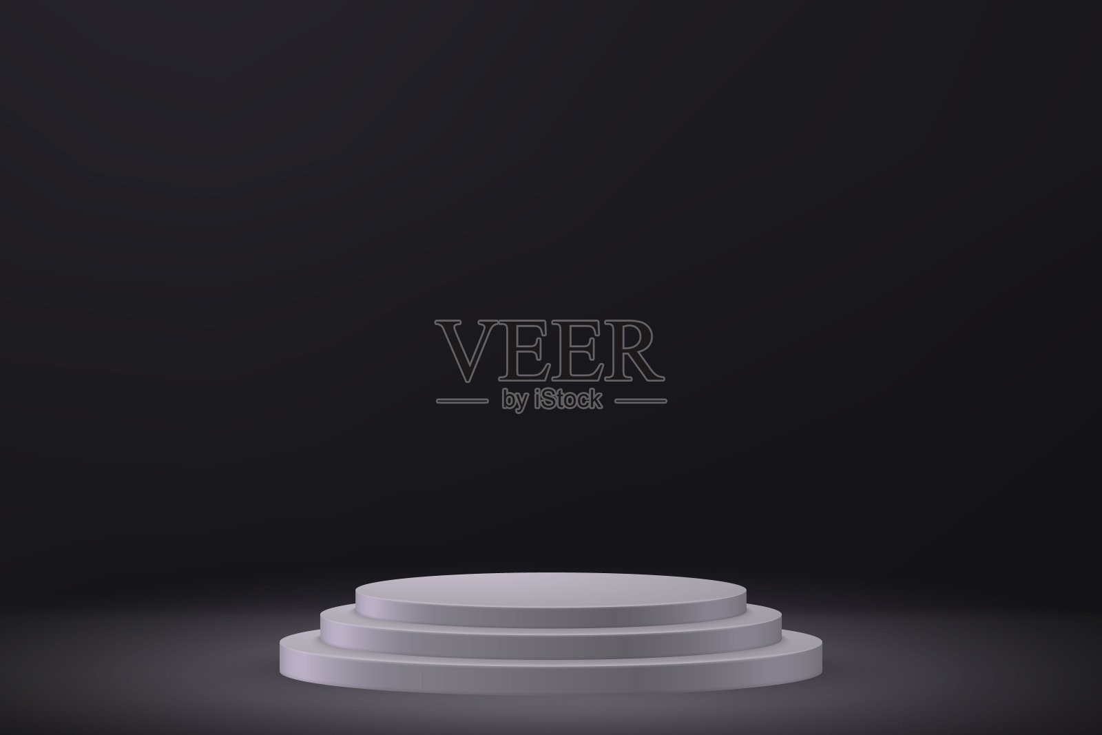 3d现实讲台或黑色背景上的底座。插画图片素材