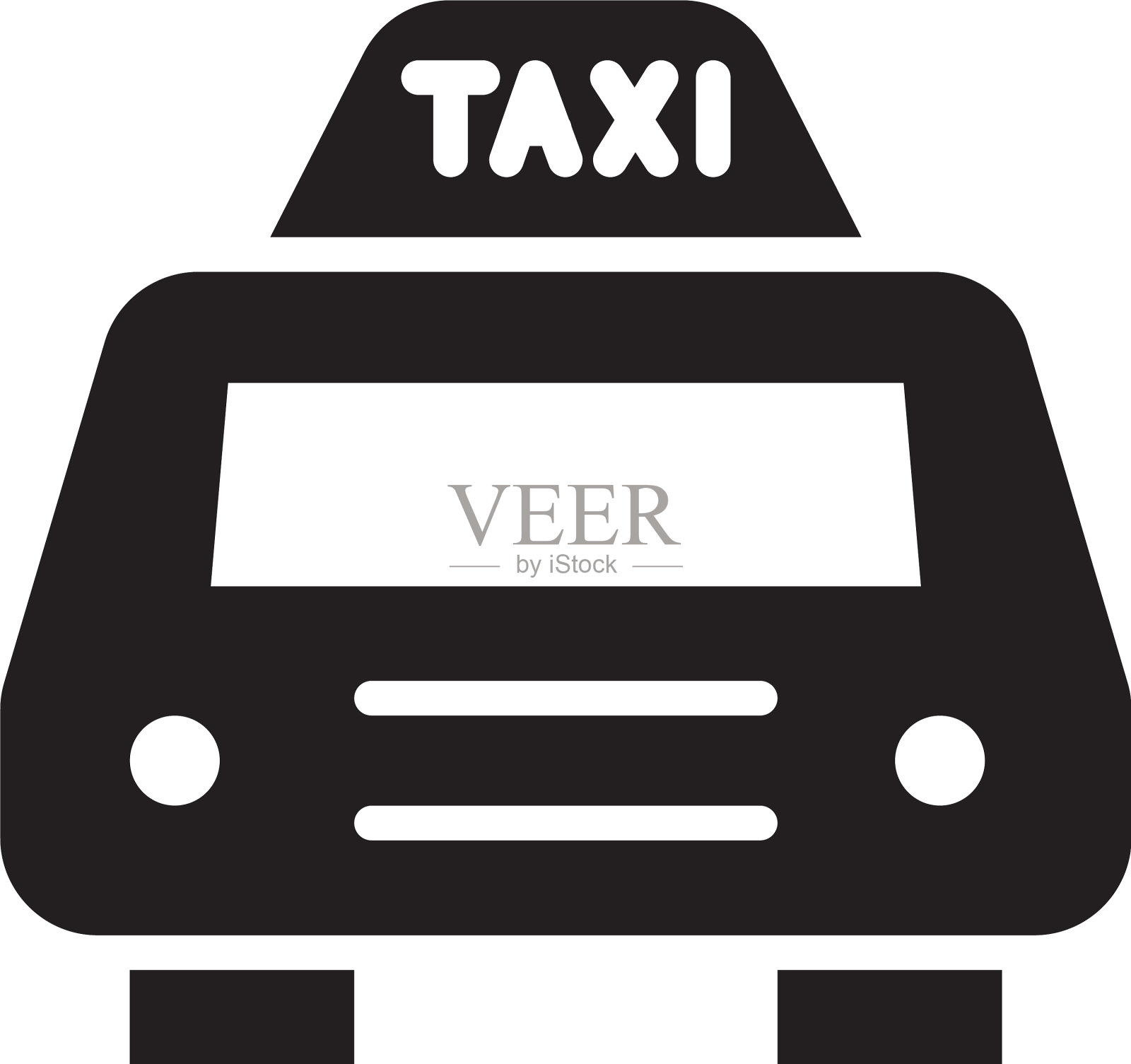 平线出租车图标符号标志标志标志模板插画图片素材