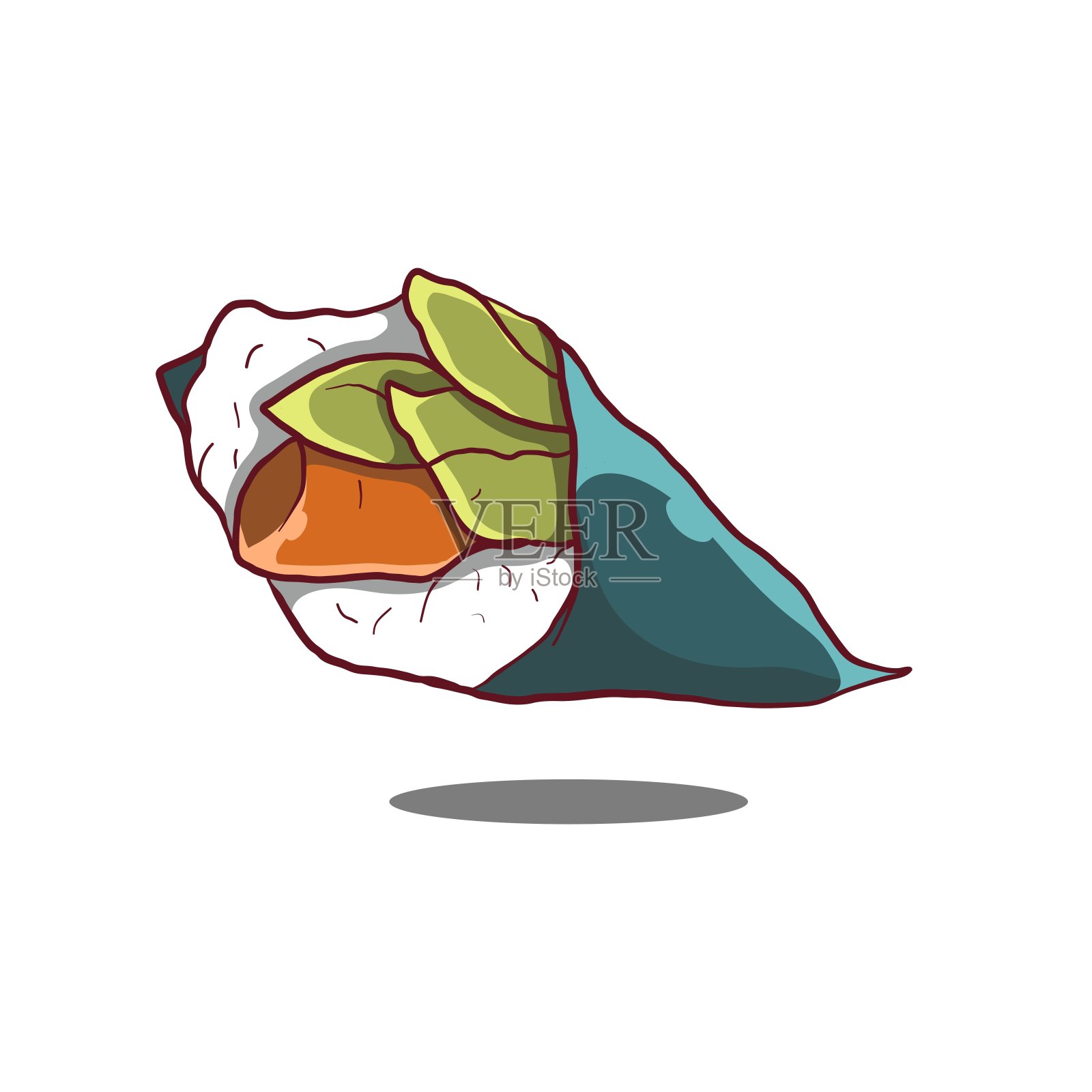 美味的寿司食物矢量模板符号设计插画图片素材