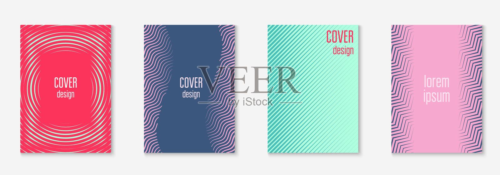 极简主义时尚封面与线条几何元素和形状。插画图片素材