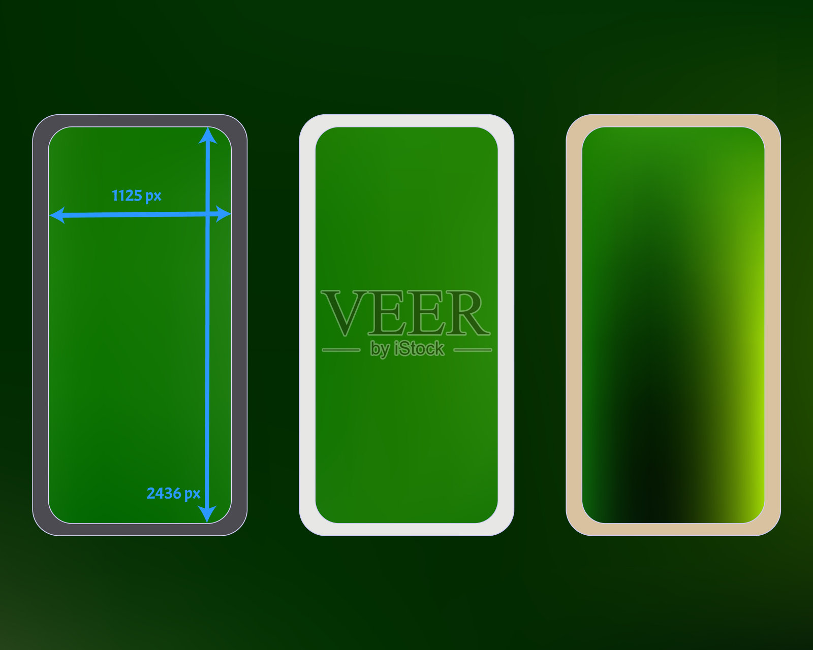 网格绿色电话背景套件插画图片素材