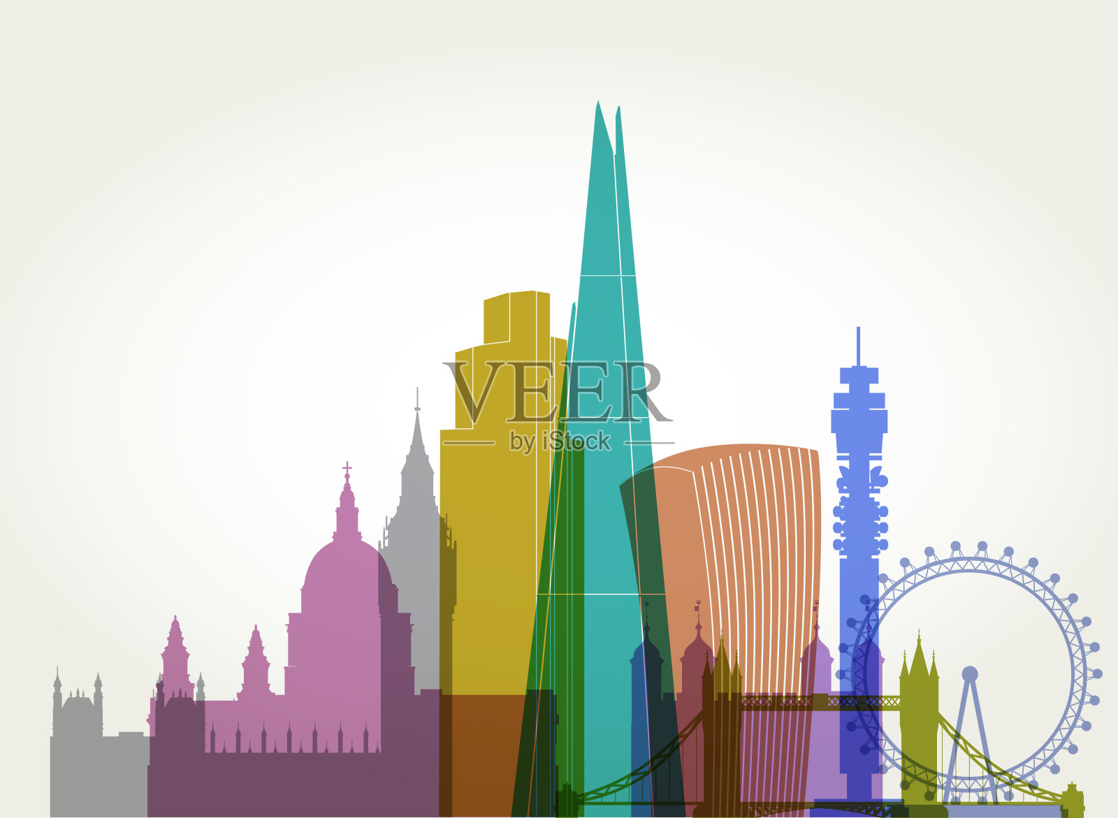 伦敦的天际线插画图片素材
