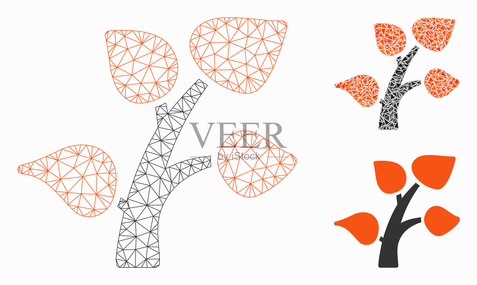 植树网丝架模型和插画图片素材