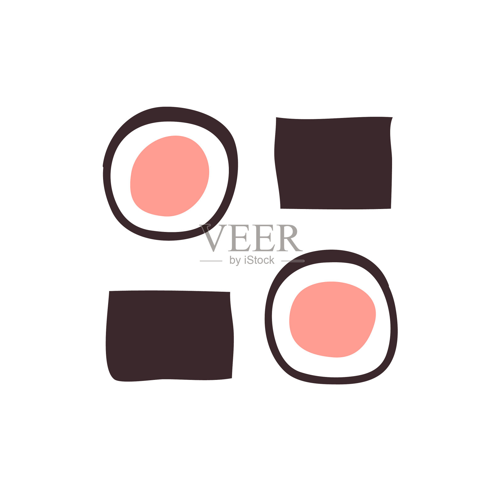 手绘海味创意水墨艺术作品插画图片素材