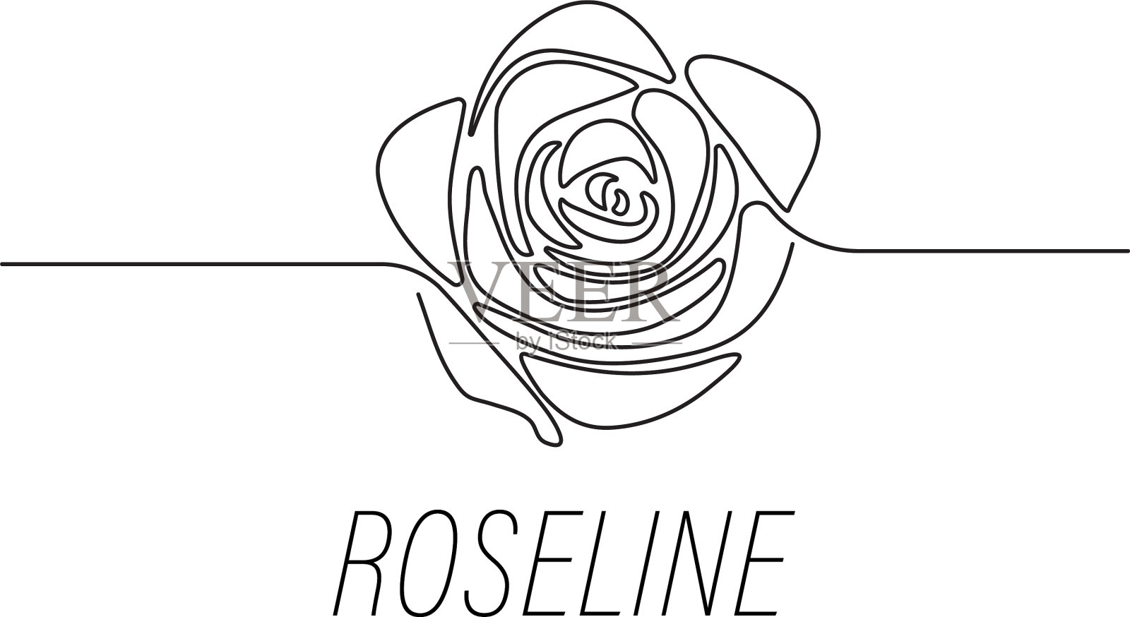 玫瑰线平面设计模板隔离插画图片素材