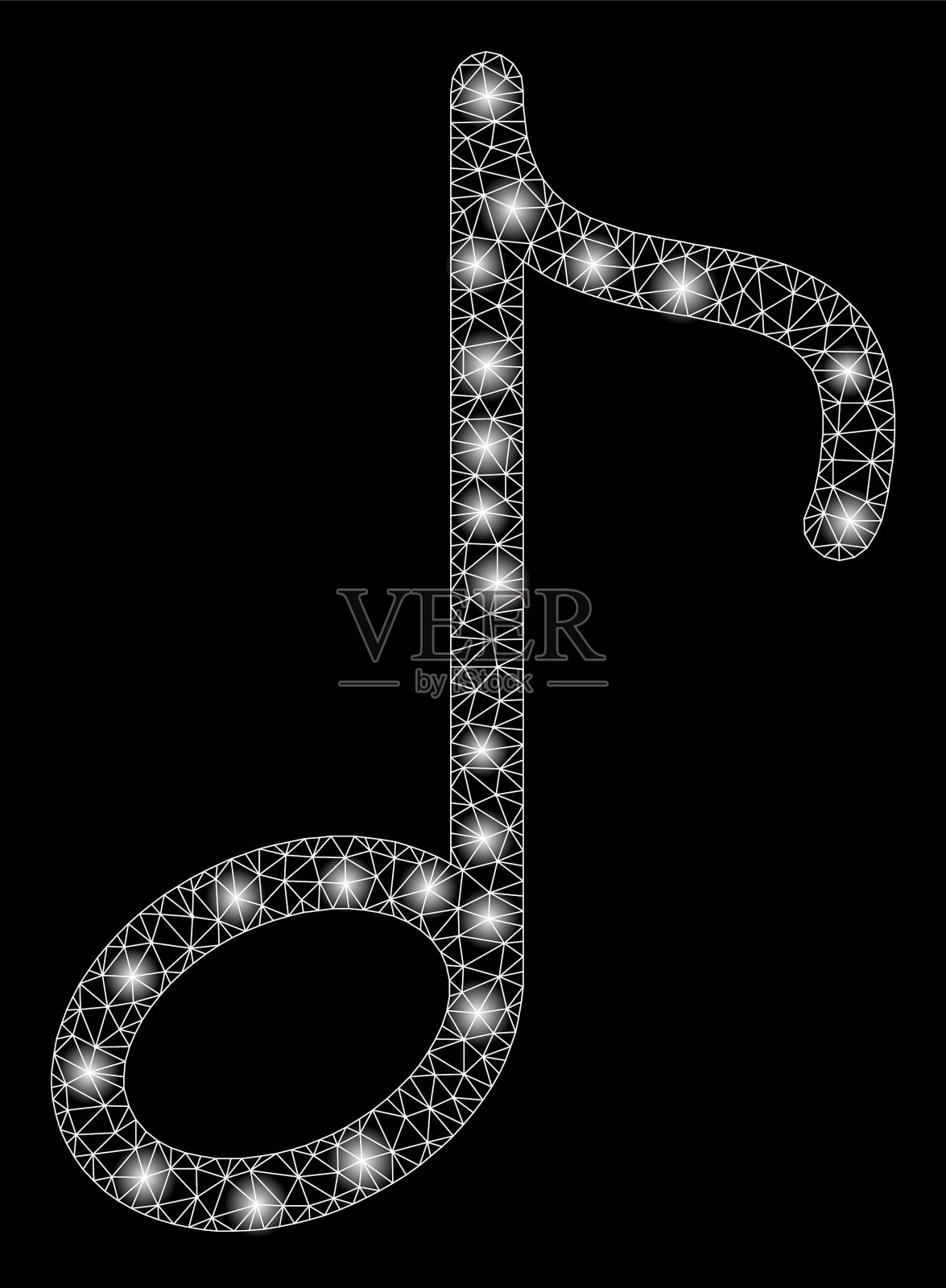 带有闪光点的闪光网音乐音符插画图片素材