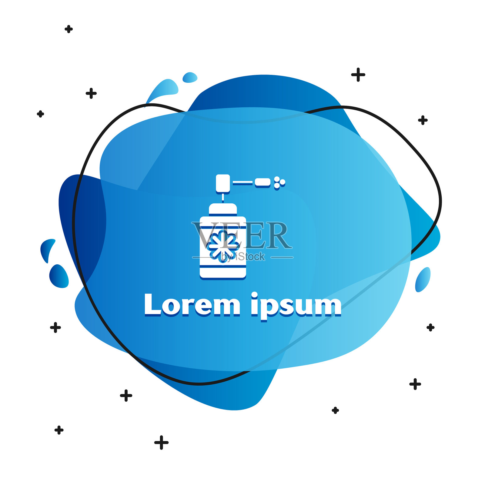 白色医用喷雾器用喷嘴喷雾器插画图片素材