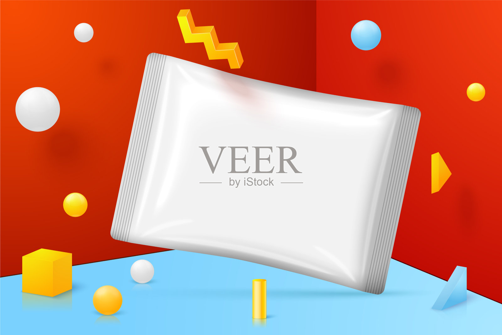 角落墙壁抽象场景与包插画图片素材