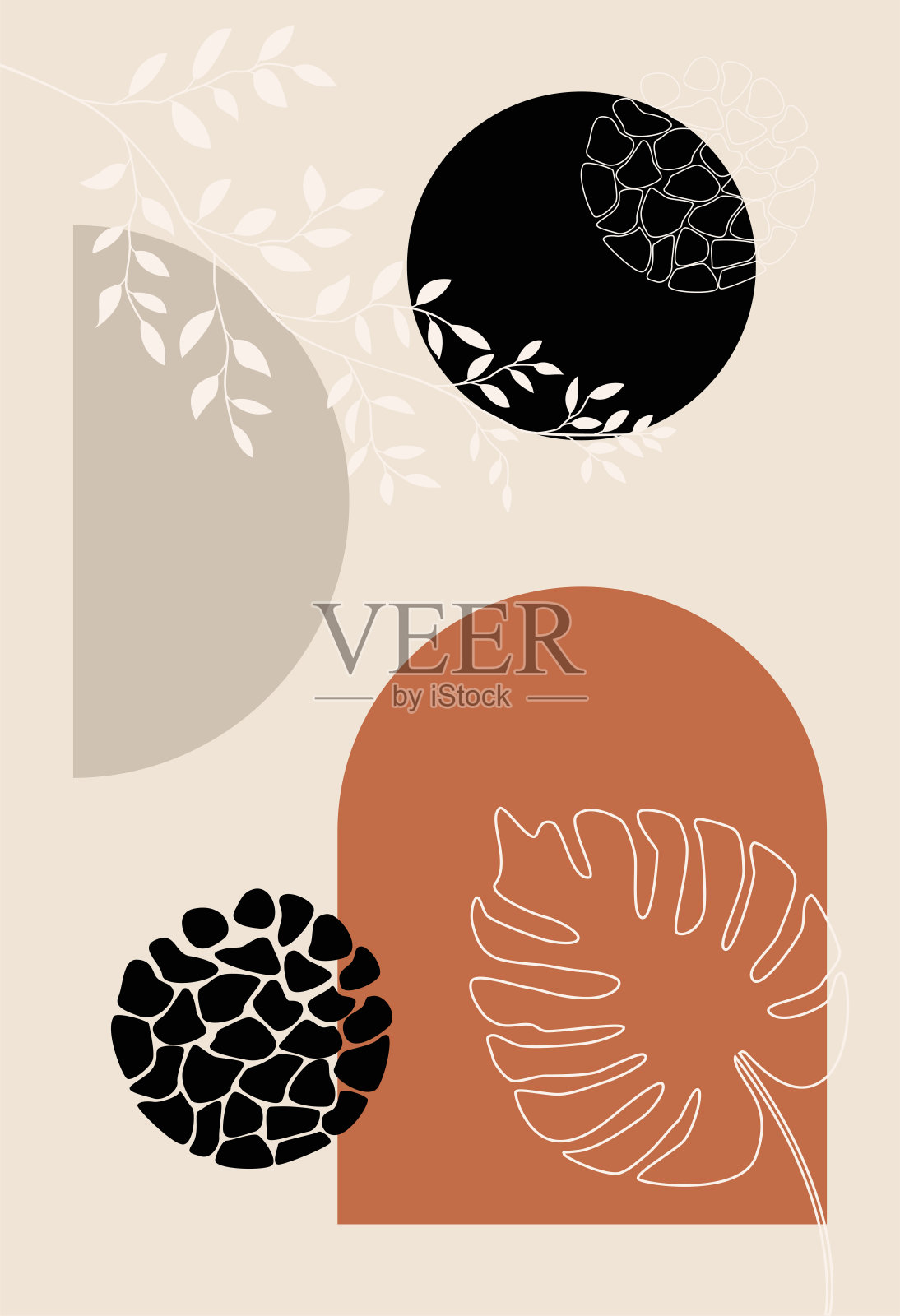 现代几何构图和形状。抽象的现代背景。插画图片素材