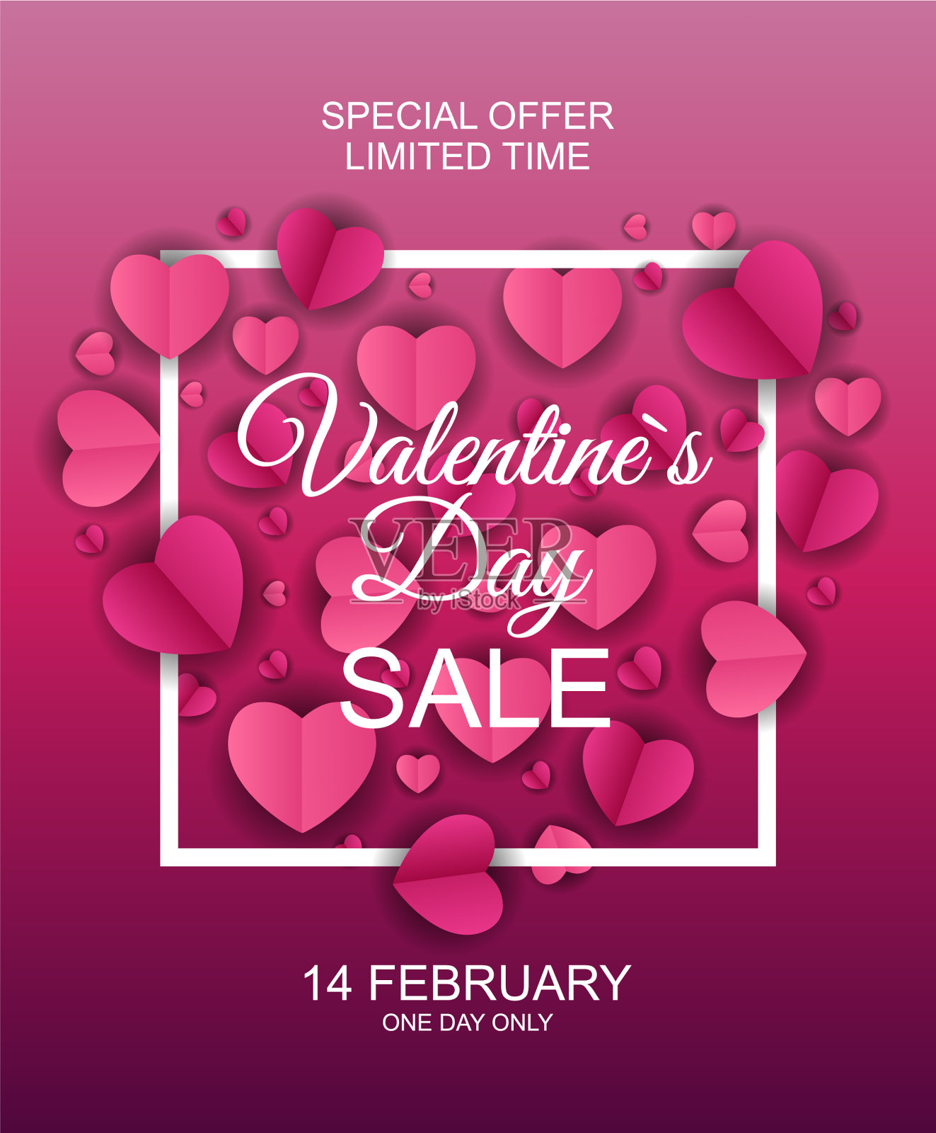 情人节打折卡插画图片素材