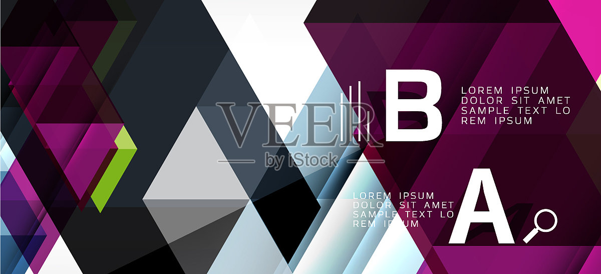 现代马赛克三角形模板背景大插画图片素材