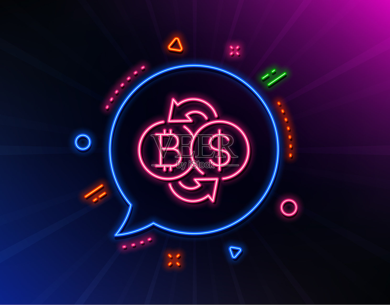 比特币交易行图标加密货币插画图片素材