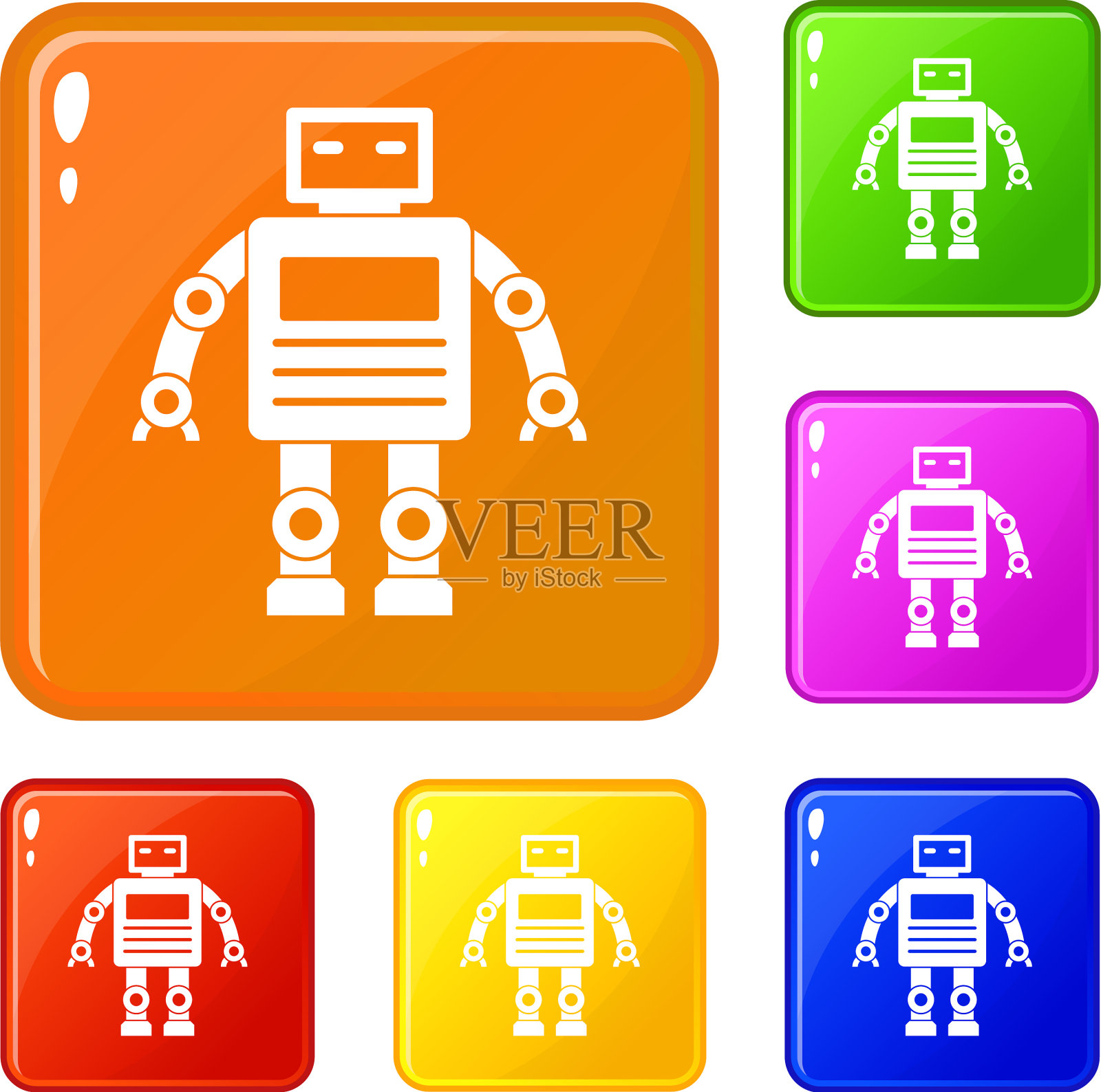 机器人图标设置颜色图标素材