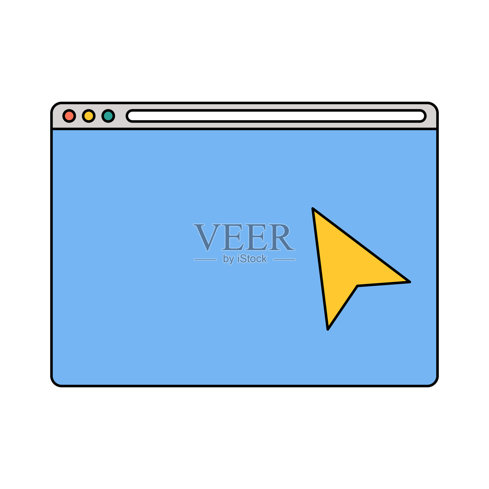 Web浏览器鼠标指针插画图片素材