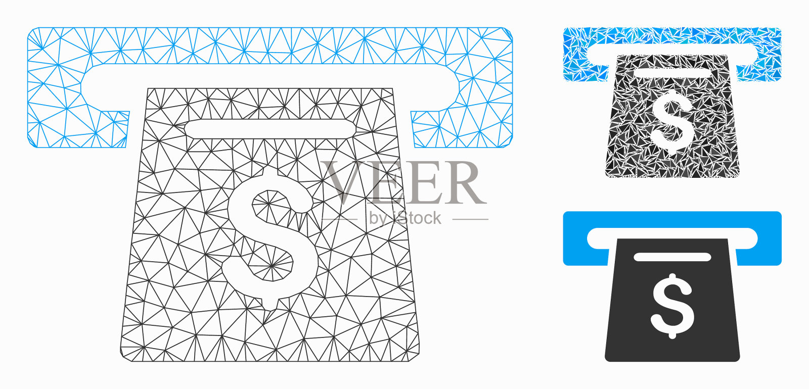 支付槽网丝架模型和插画图片素材