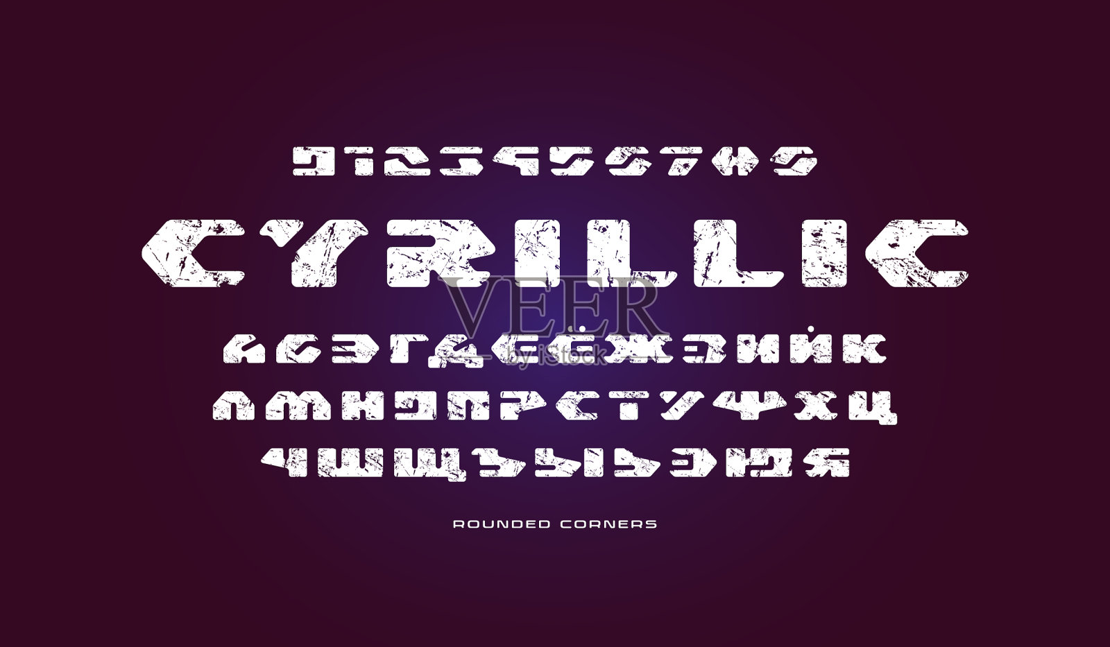 西里尔无衬线模板字体插画图片素材