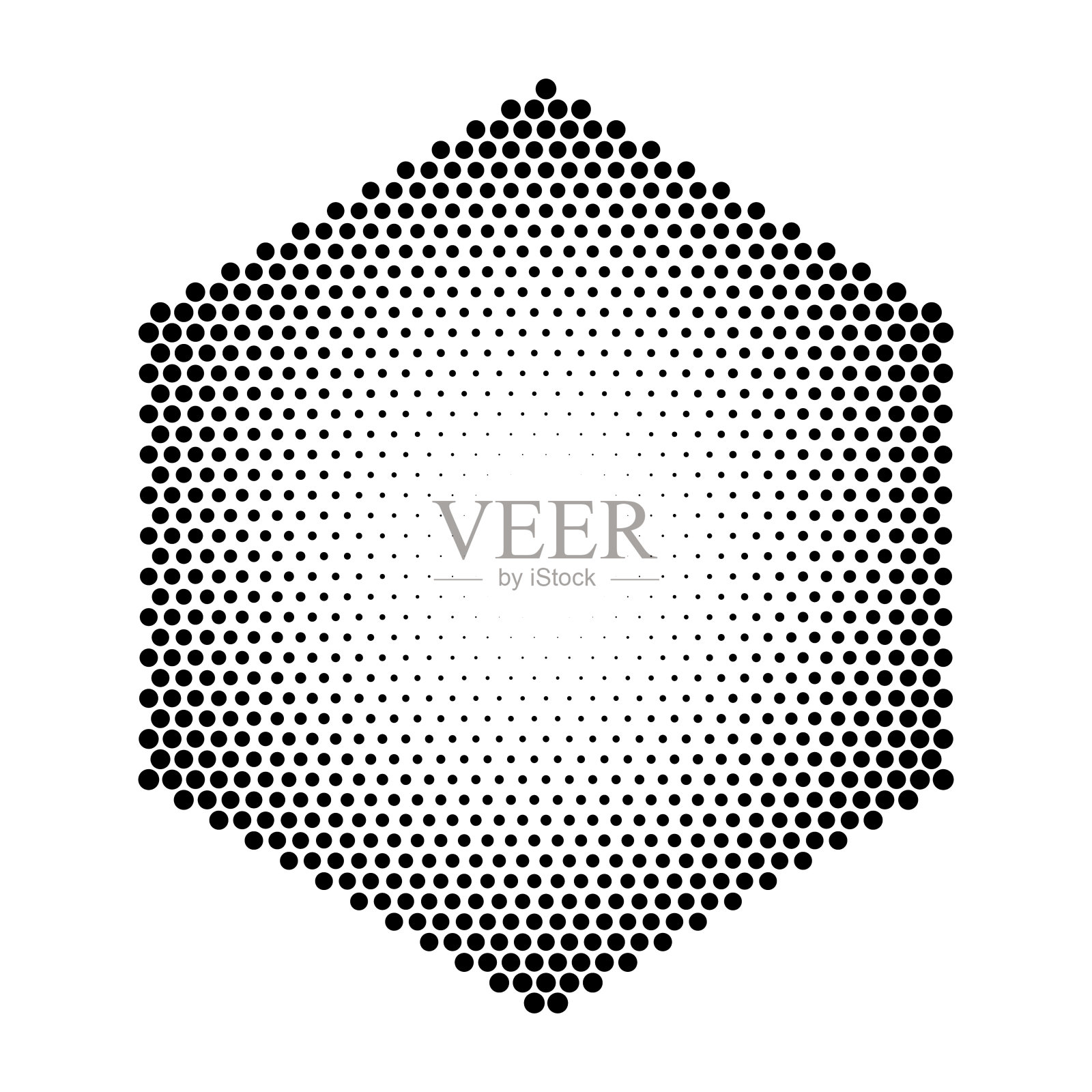 立方体和复制空间在六边形圆形图案插画图片素材