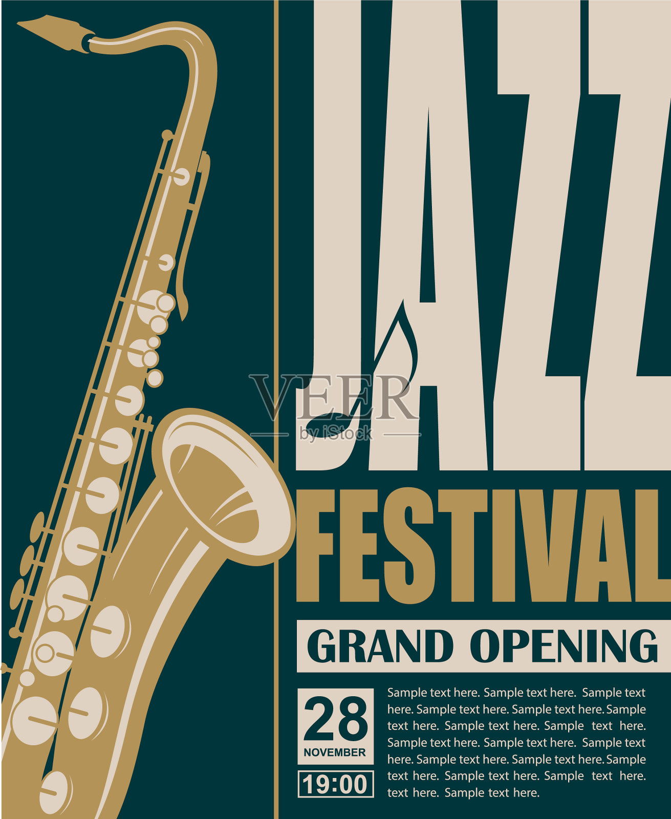 爵士音乐节的海报插画图片素材