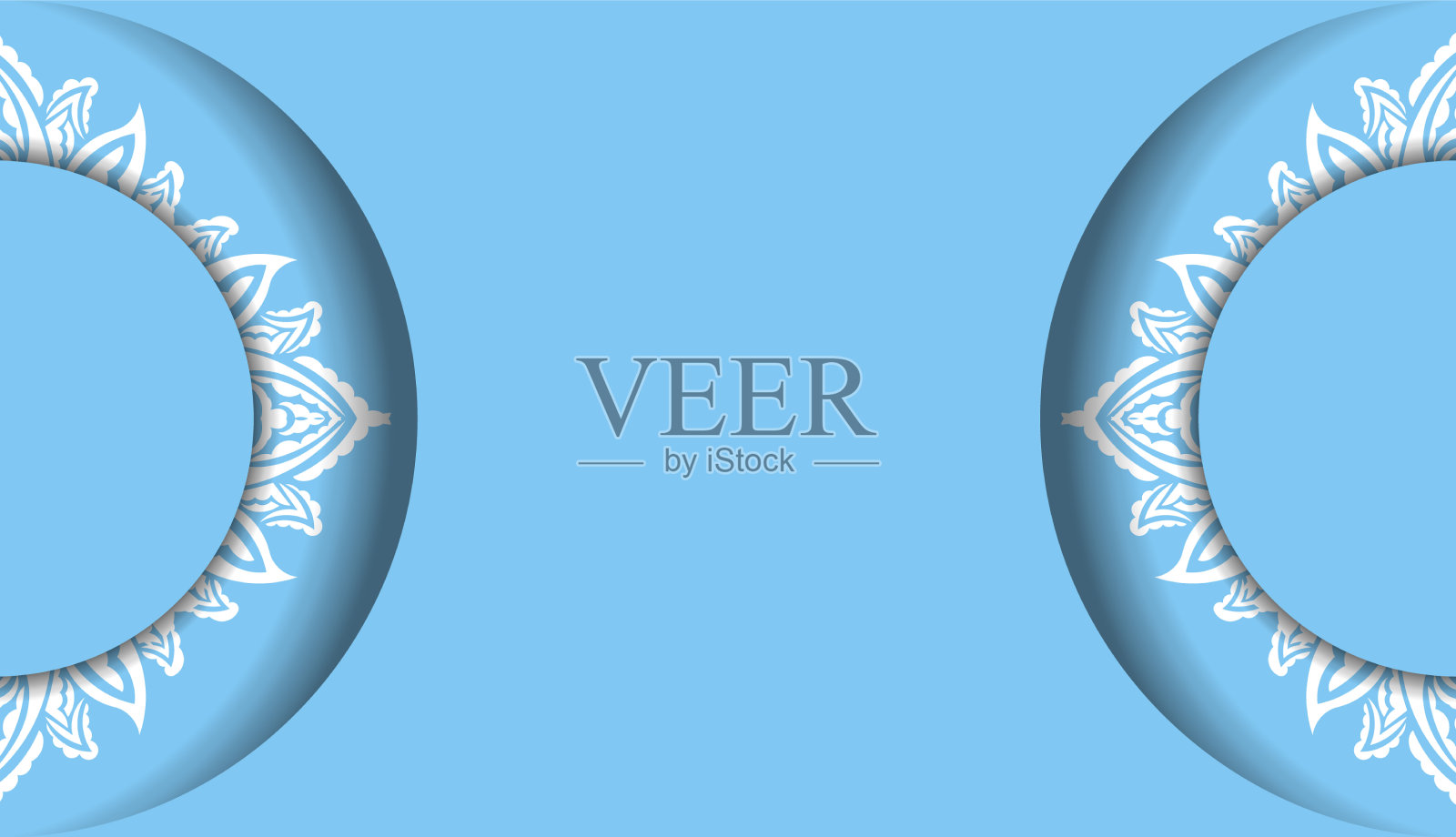 蓝色的颜色横幅模板与印度白插画图片素材