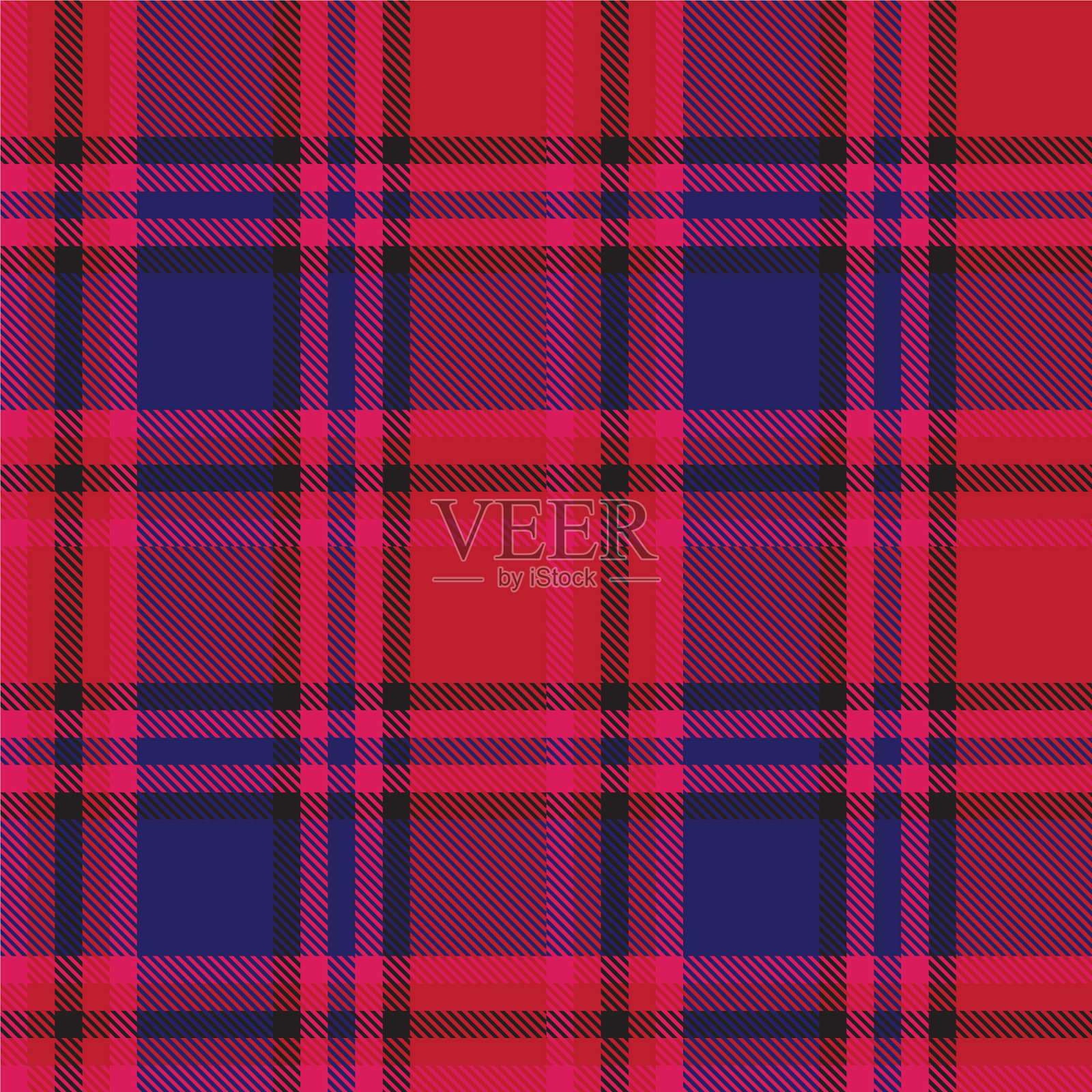 经典的现代格子花格无缝图案插画图片素材