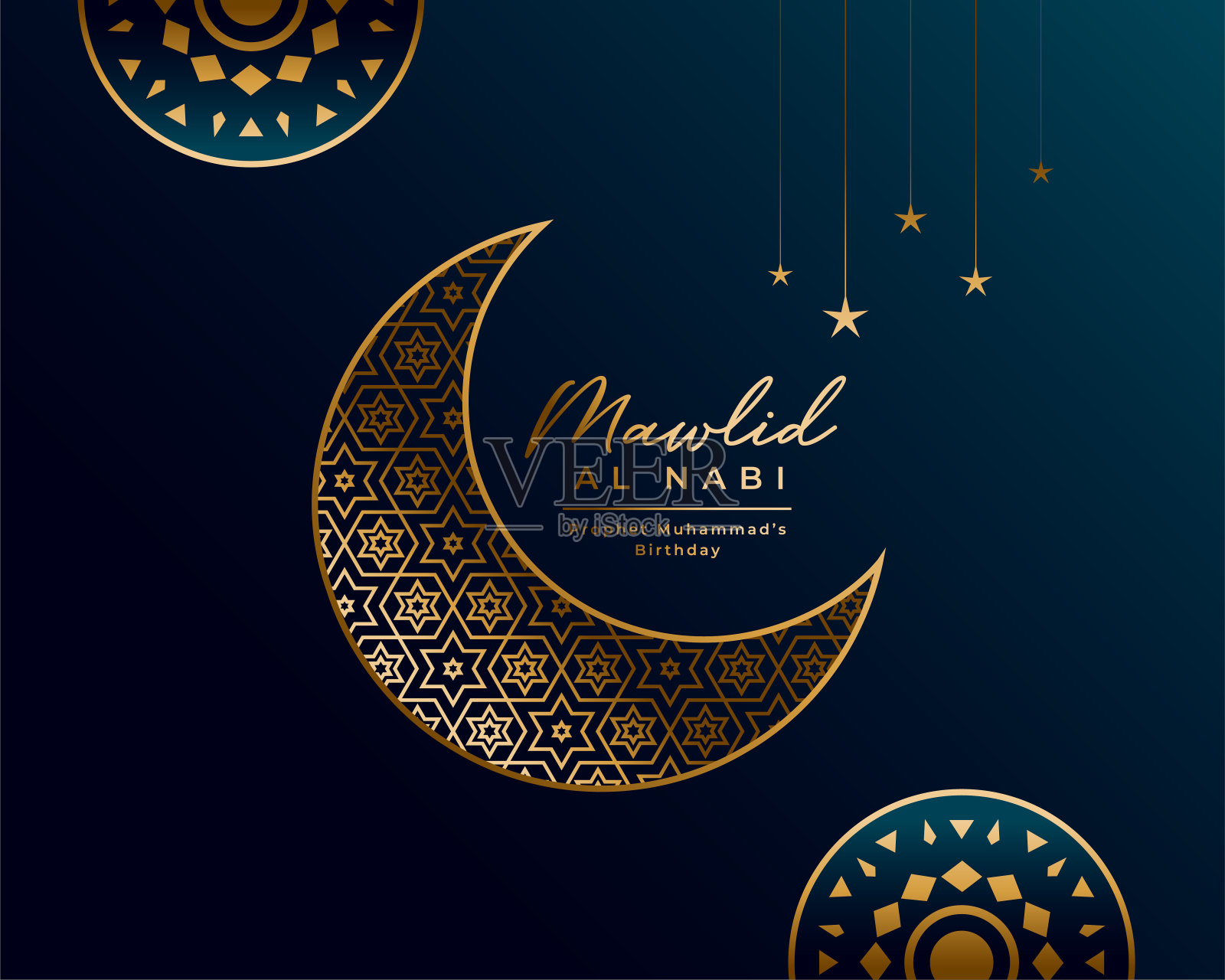 伊斯兰风格，金色主题插画图片素材