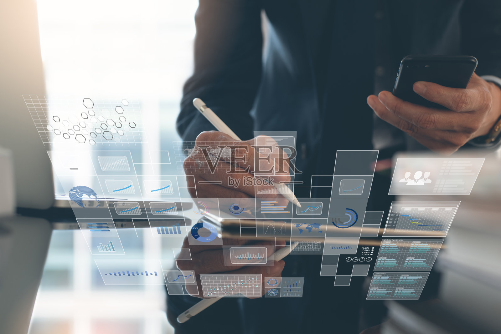 大数据分析与商业智能概念照片摄影图片