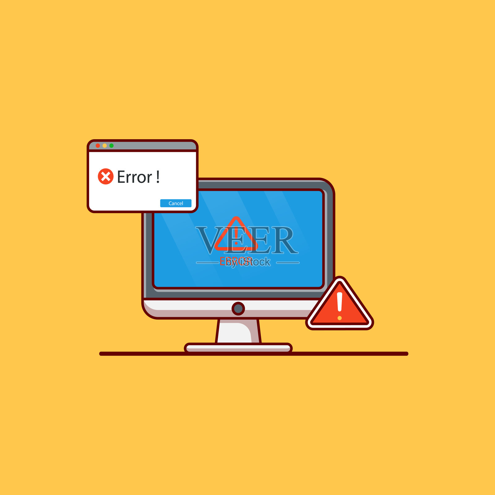 计算机错误矢量插图设计插画图片素材