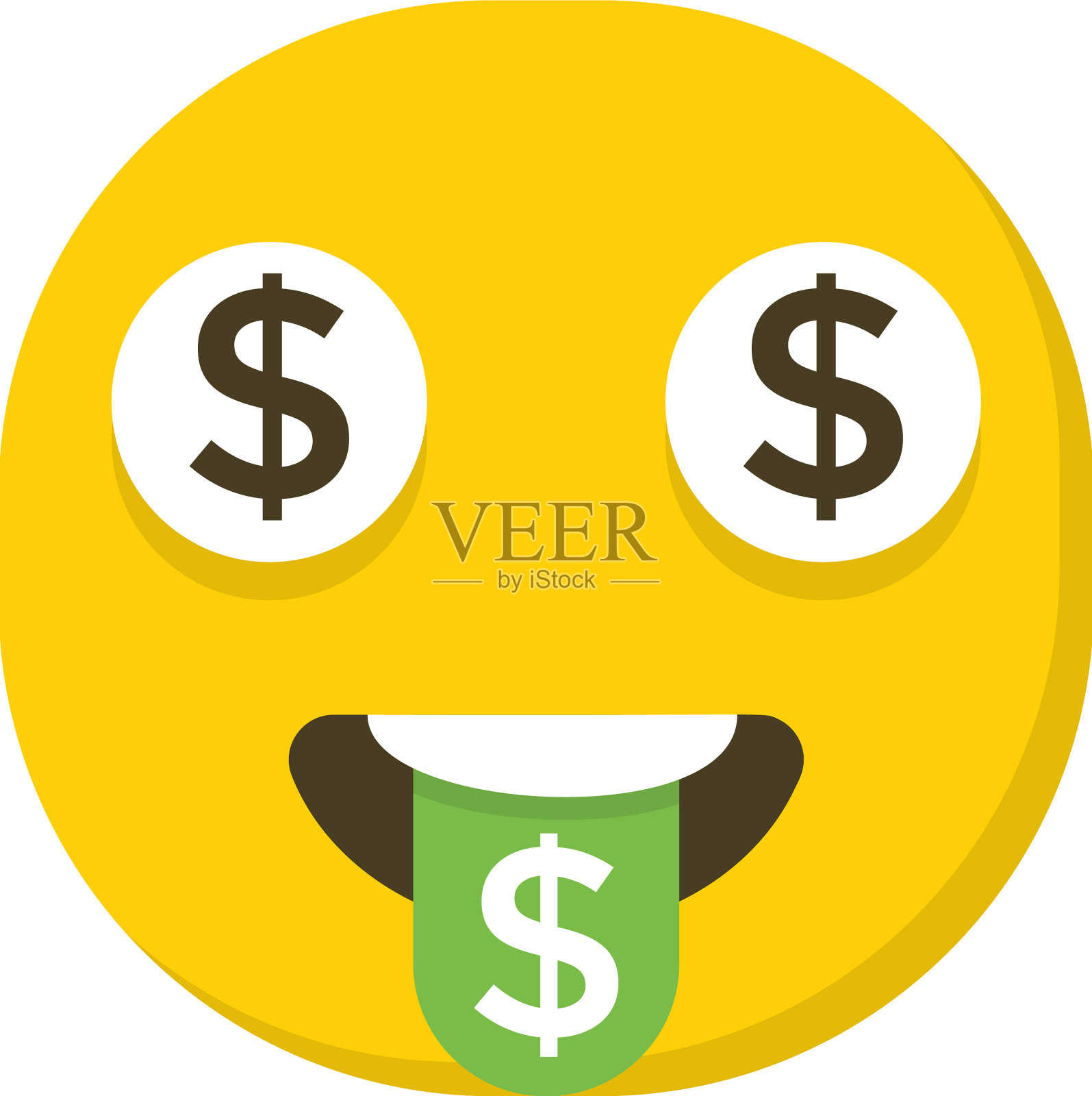 美元的表情插画图片素材