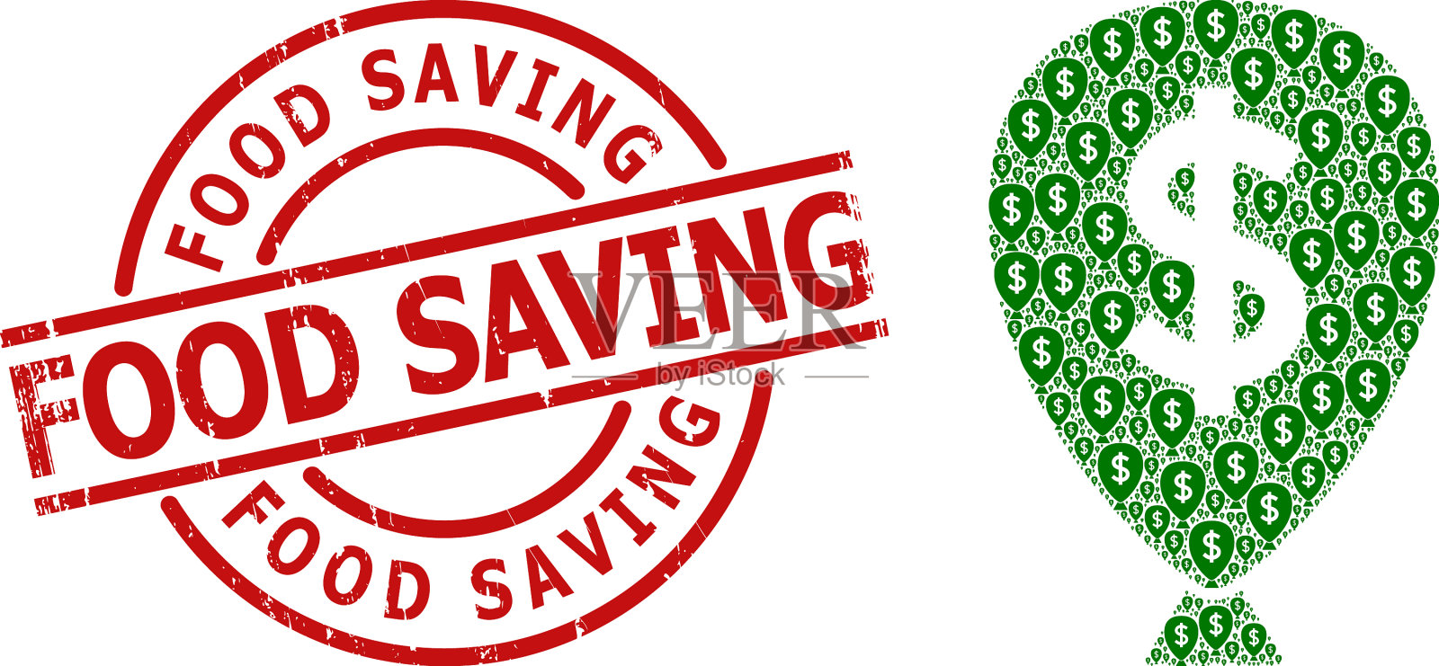 金融通货膨胀气球图标递归拼贴设计元素图片