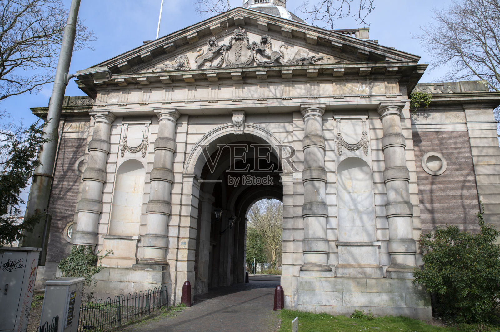 荷兰阿姆斯特丹的Muiderpoort大楼照片摄影图片