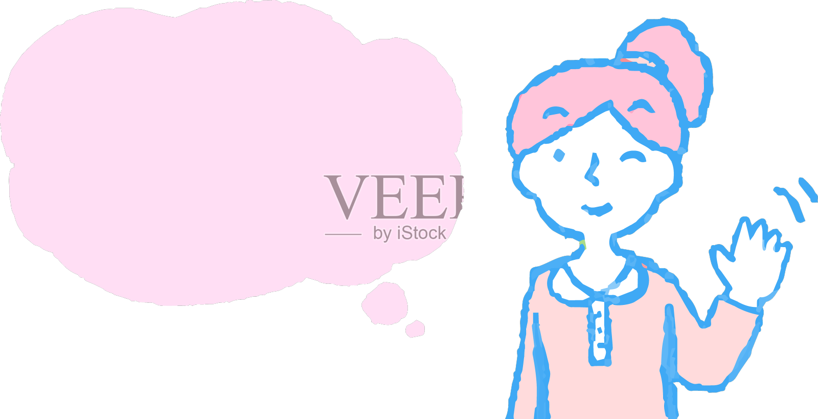 上半身女性面部和姿势与言语设计元素图片