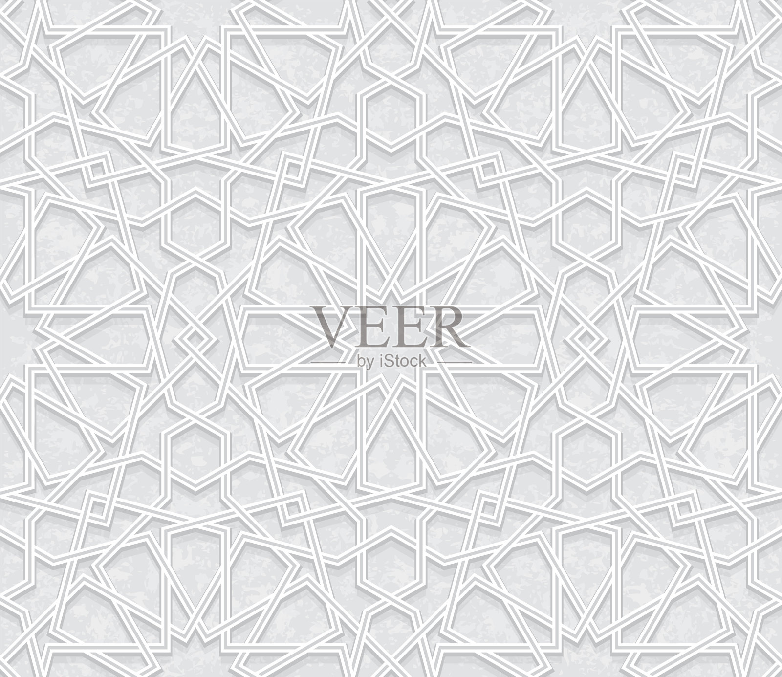 阿拉贝斯克星图案与垃圾色浅灰色插画图片素材