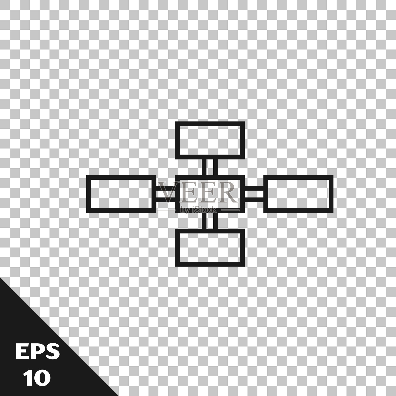 黑线业务组织结构图插画图片素材