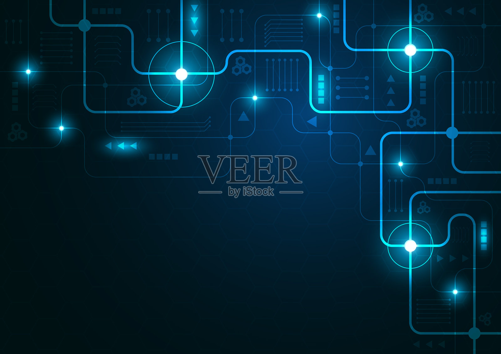 高科技几何技术插画图片素材