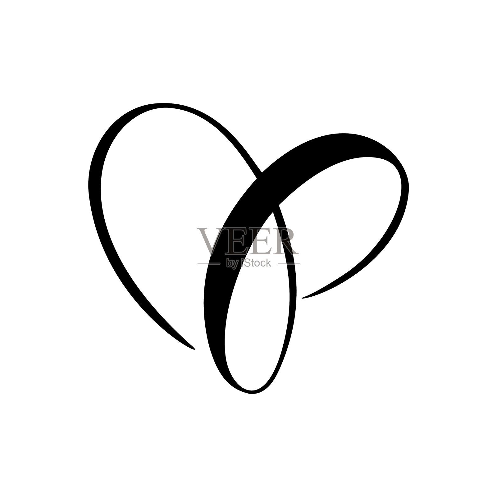 黑色心标志图标的白色背景插画图片素材