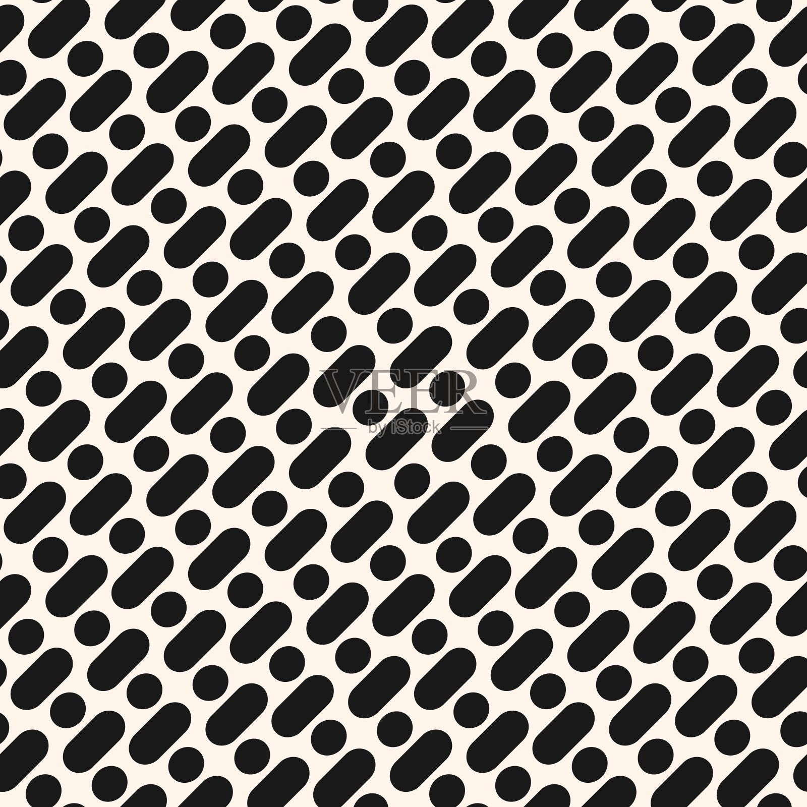 矢量无缝模式与黑色对角线圆线和圆插画图片素材