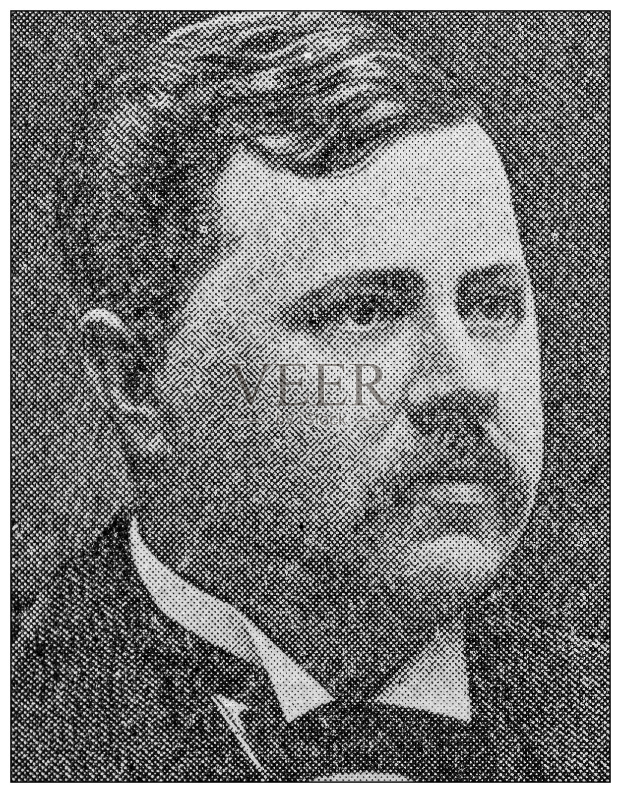 古董名人肖像:弗兰克·蒂尔福德插画图片素材