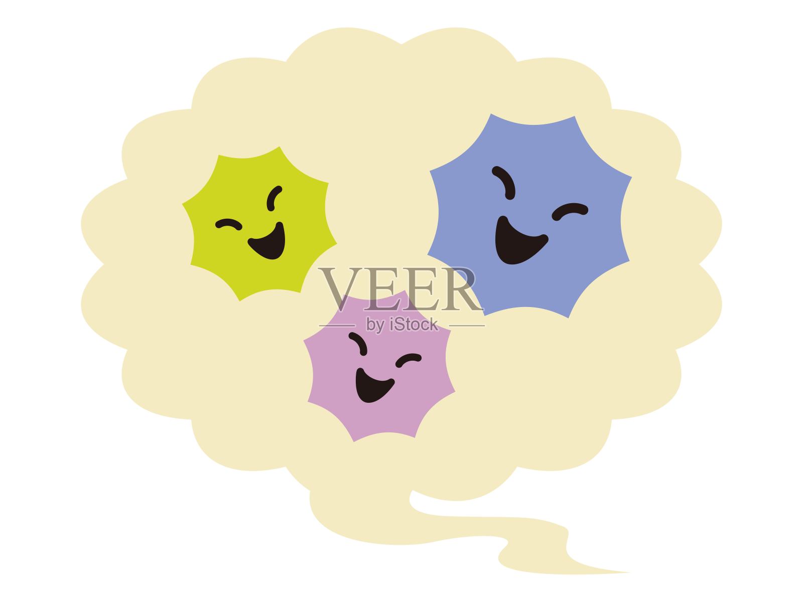 病毒在其中繁殖的气球设计元素图片