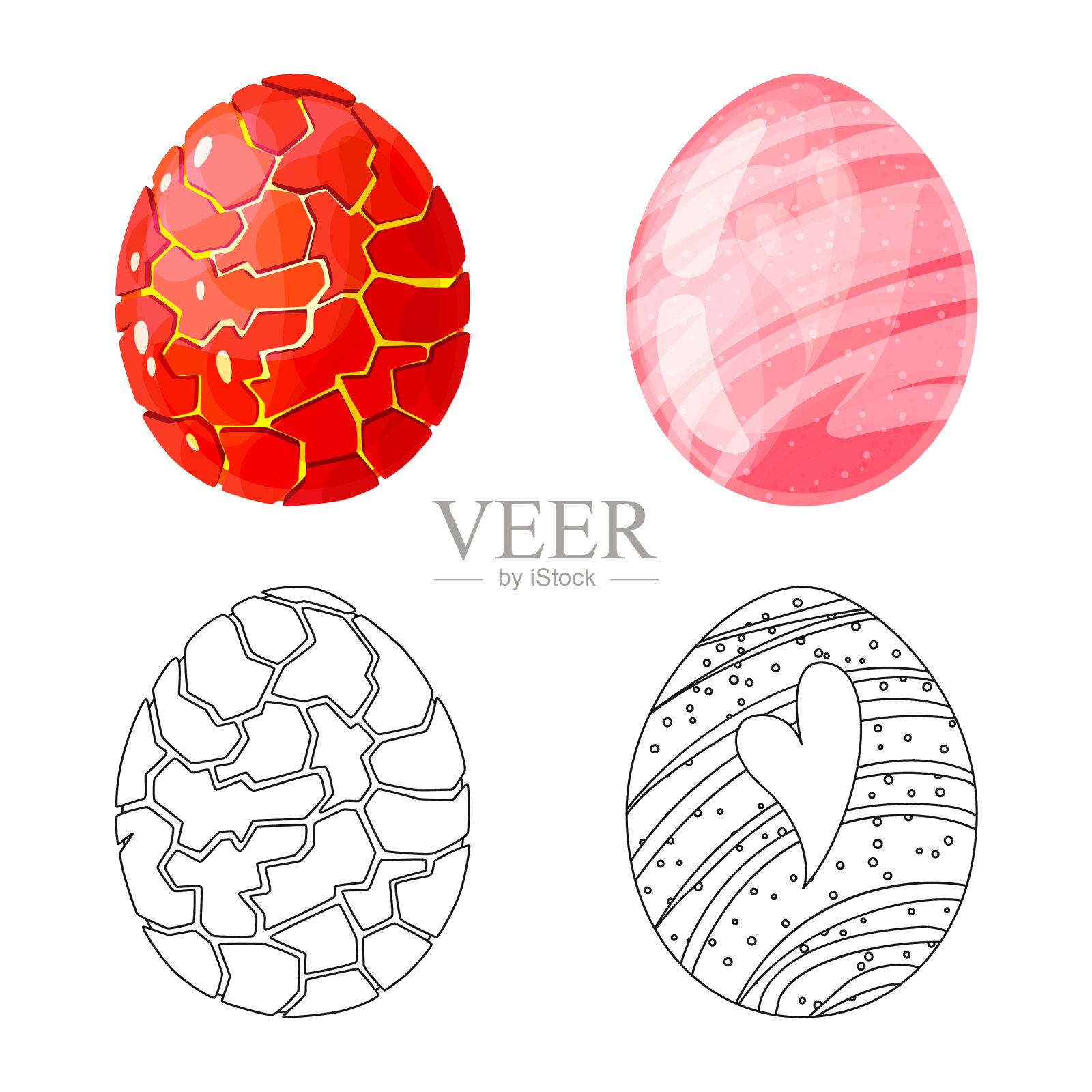 孤立物体动物和史前迹象插画图片素材