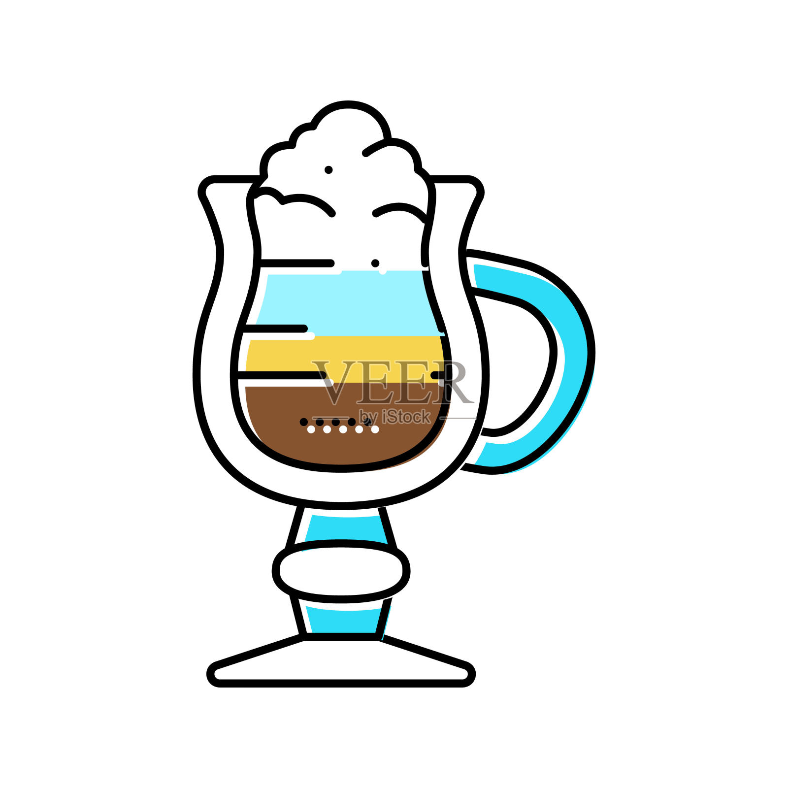 威尼斯咖啡颜色图标矢量插图插画图片素材