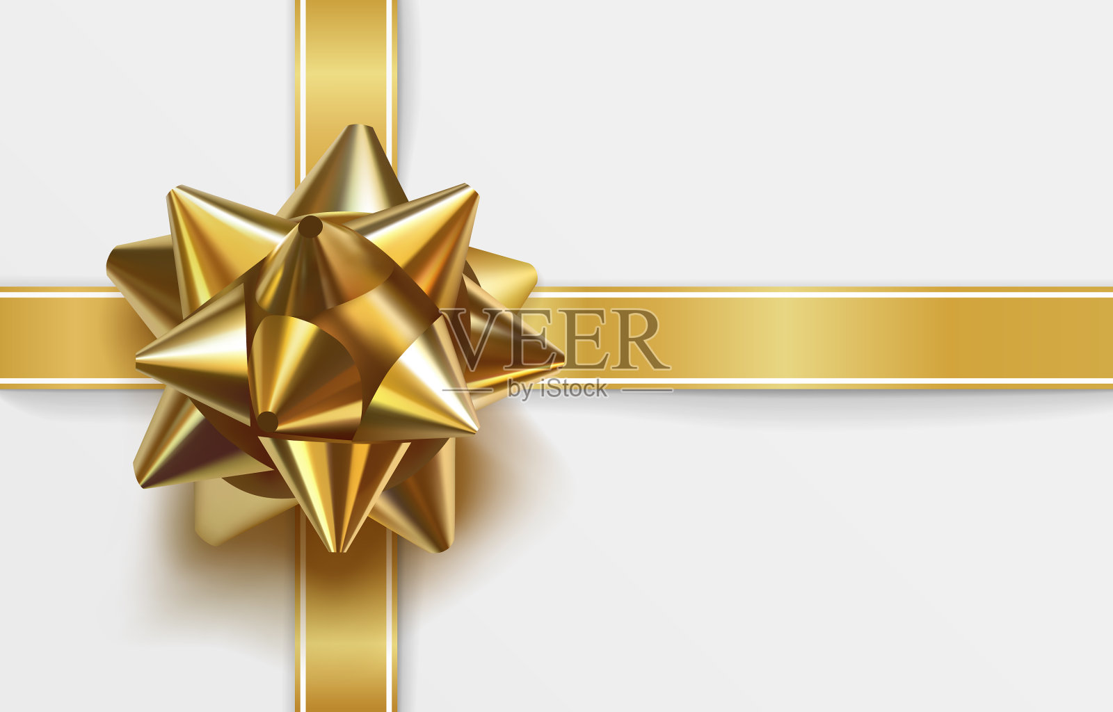 光滑的金弓贺卡模板插画图片素材