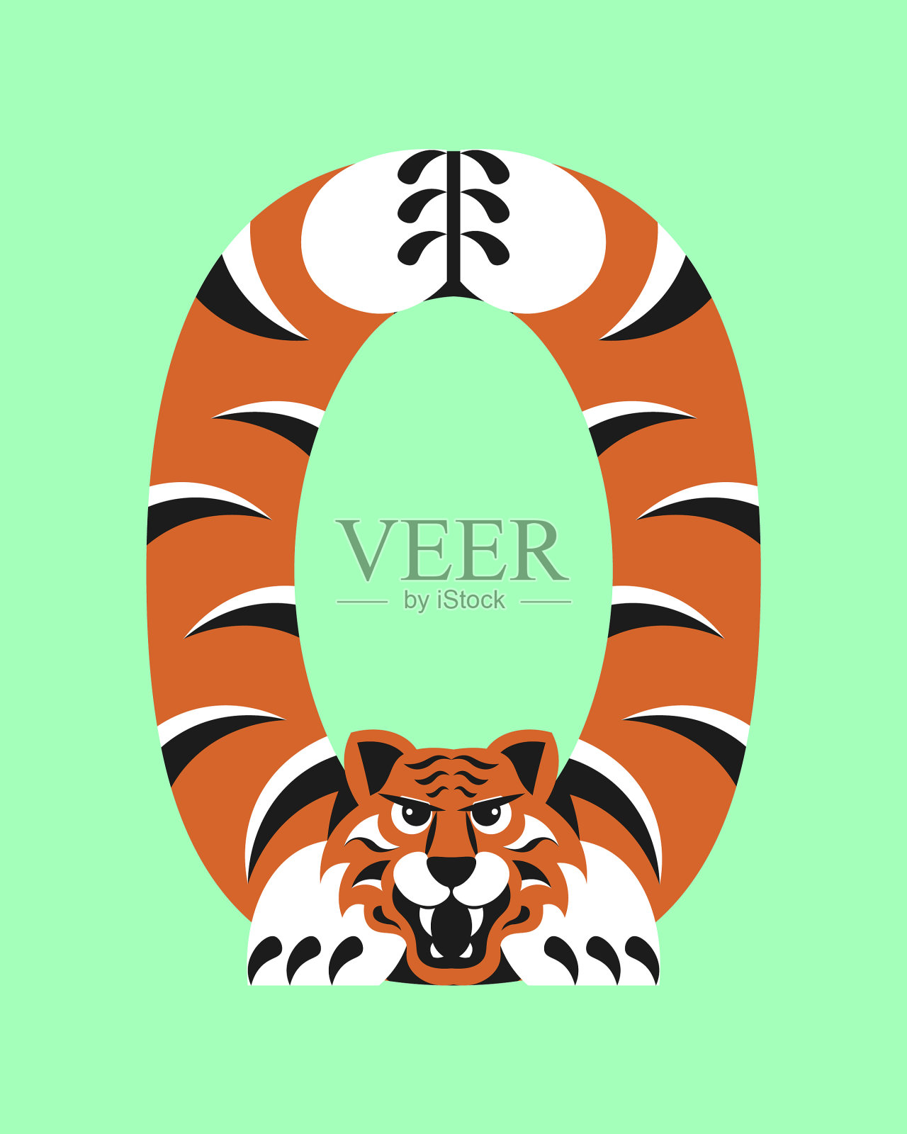 0和消毒老虎创造2022年的问候设计元素图片