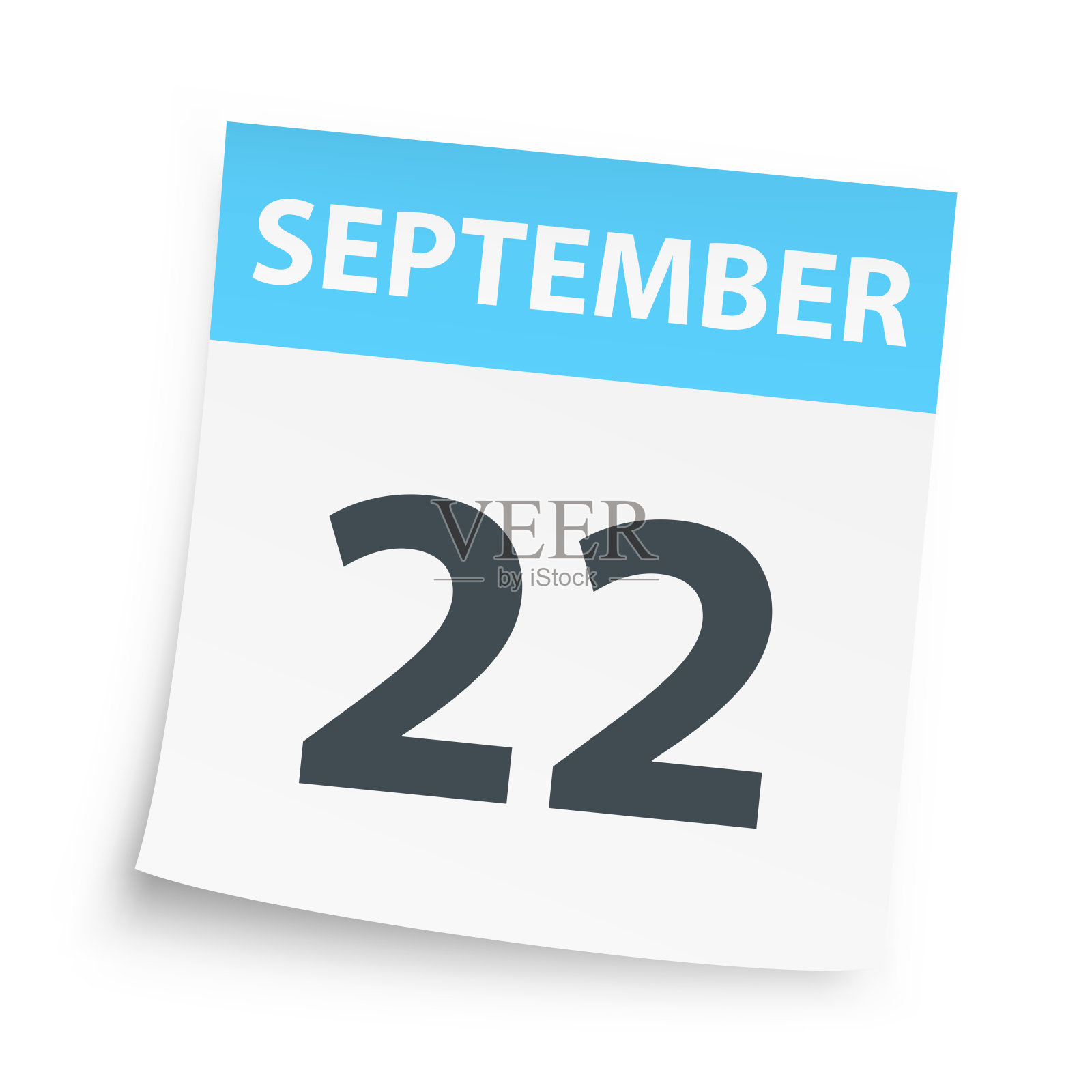 9月22日-白色背景的每日日历插画图片素材