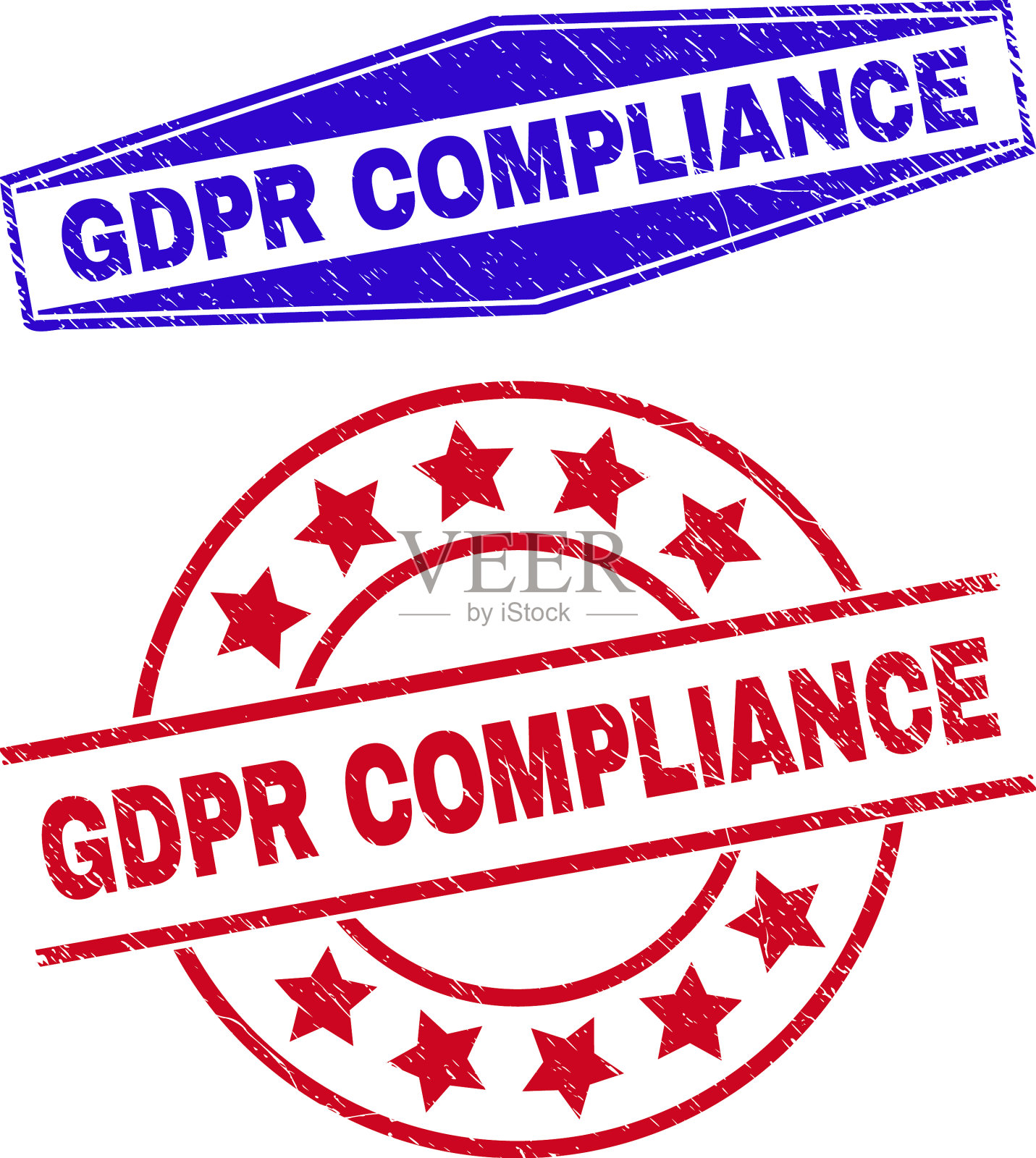 符合GDPR的纹理水印在圆形和插画图片素材