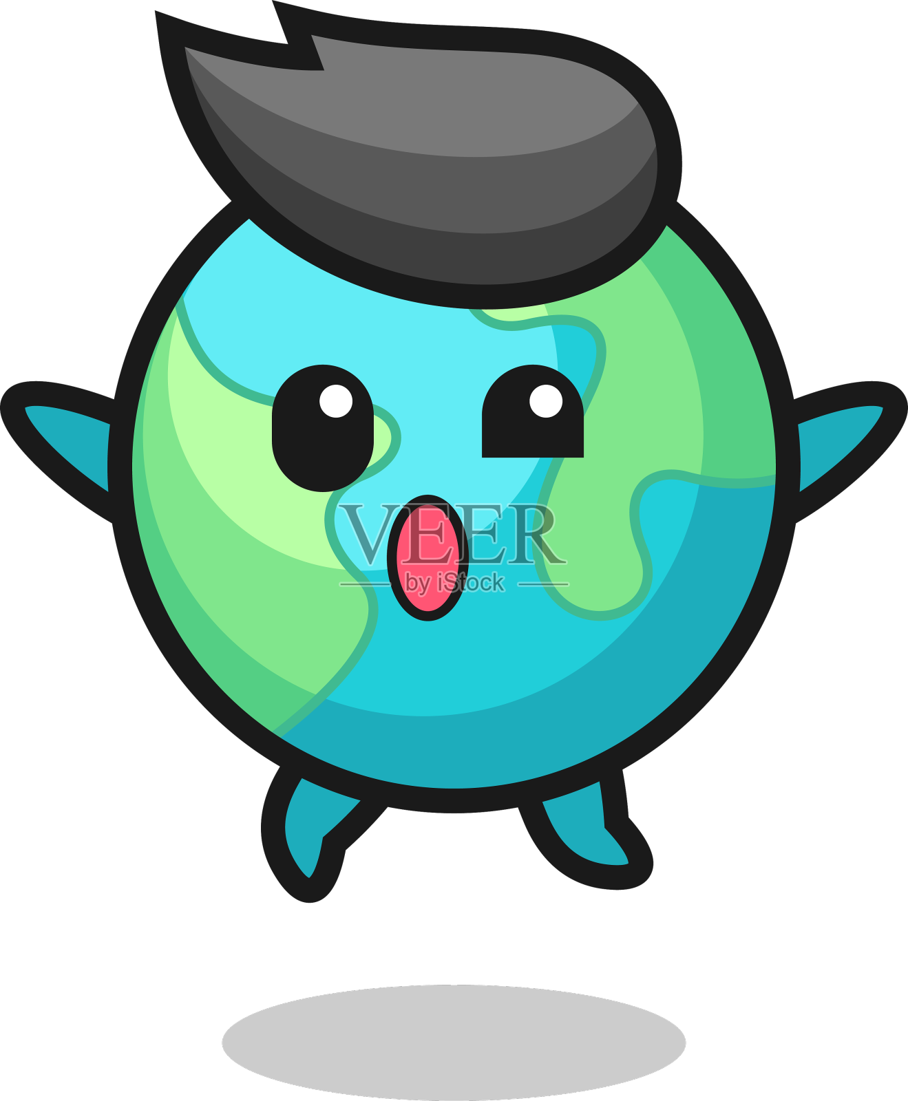 地球人物是跳跃的姿态设计元素图片