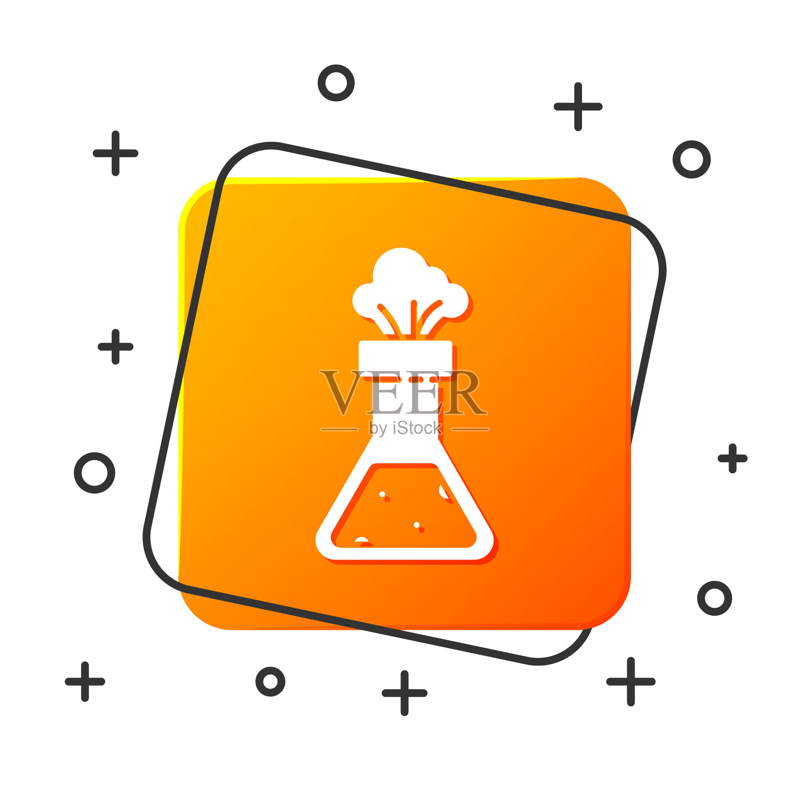 白色试管和烧瓶化学实验室试验插画图片素材