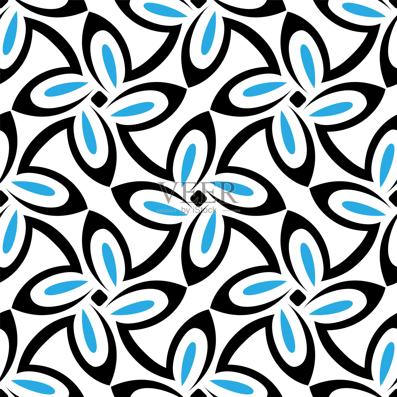 花卉抽象无缝图案插画图片素材