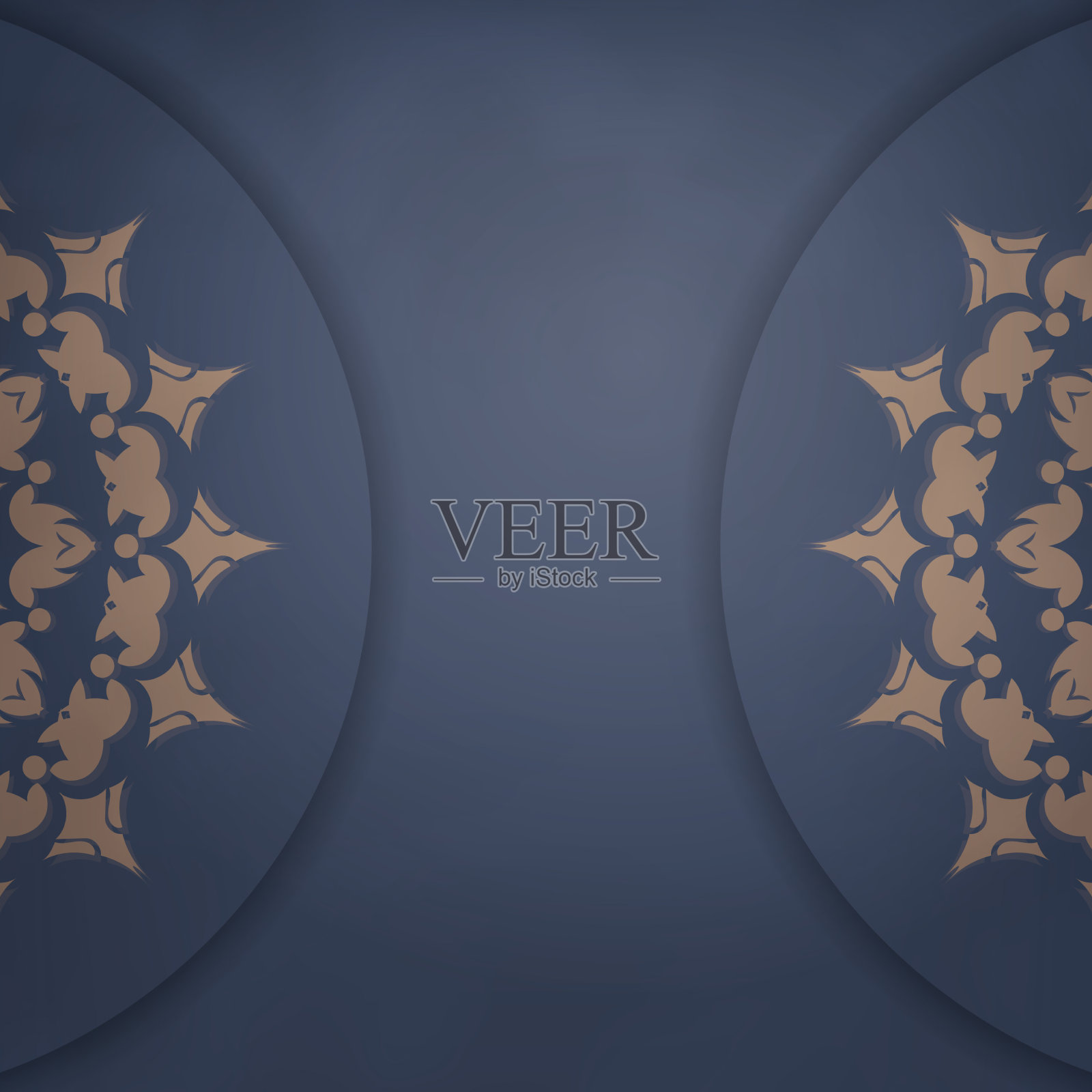 小册子是蓝色的，带有抽象的棕色图案插画图片素材