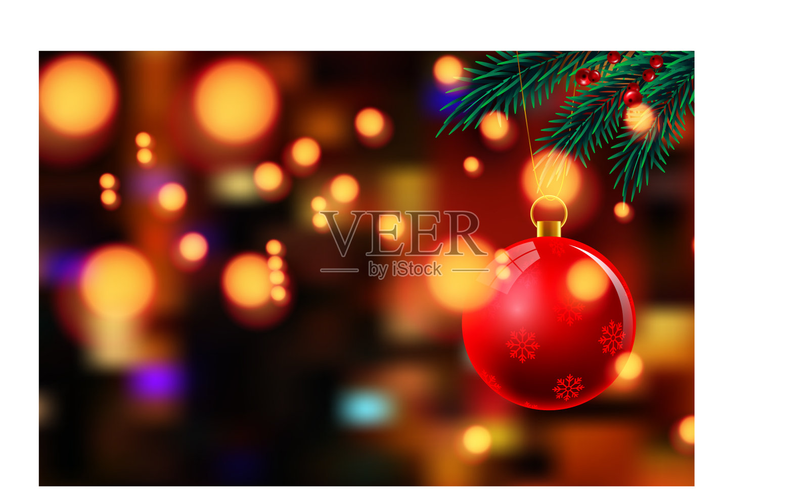 圣诞快乐，新年快乐，美丽动人插画图片素材